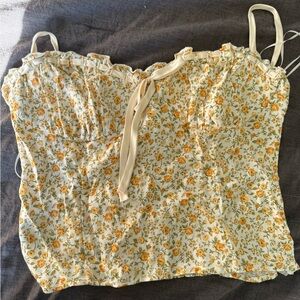 Reformation Cream and Yellow Floral Camisole